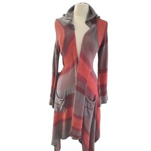 Elan Striped Hooded Assimetrycal Cardican